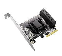 pumpumlia TXB119 / TXB113 - Tarjeta adaptadora PCIE a SATA3.0 de velocidad rápida de 6 puertos, tarjeta de expansión de disco duro ASM1166, reemplazo de chip