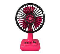 pumpumlia Ventilador de escritorio de metal retro en miniatura recargable por USB, dispositivo de refrigeración de 3 velocidades, escritorio USB retro para oficina