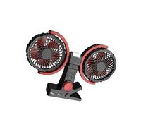 pumpumlia Ventilador portátil de doble cabezal recargable por USB de 4000 mAh, 3 velocidades, escritorio de refrigeración silencioso para el hogar, oficina, camping, viajes, escritorio de doble cabeza