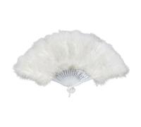 pumpumlia Ventilador portátil de mano con plumas para retratos de novia, doble función como adorno y dispositivo de refrigeración, accesorios de novia, ventilador portátil de boda