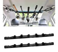 Pumuky Juego de 2 Correas de Soporte de caña de Pescar para Coche,Soporte de caña de Pescar Ajustable con Hebilla en para Camiones, Coches y SUVs(Negro)