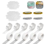 Pumuky - Juego de cintas para guirnalda de globos, 500 piezas de pegamento para globos, 5 rollos de tiras de guirnalda de globos de 5 m, 10 piezas de clips para flores de globos.