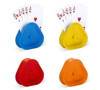 Pumuky - Soporte para tarjetas de juego de 4 piezas, plástico para tarjetas, para hombres, mujeres y ancianos