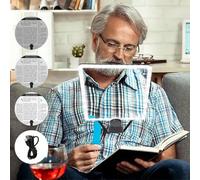 Pumwoy 5X Lupa Manos Libres, Lupa de Lectura Recargable Lupa con Luz Carga USB, Lupa montada en el Cuello 50 Perles de Lampe, Lupa de Cuello de Cisne Flexible para Mayor, Leer