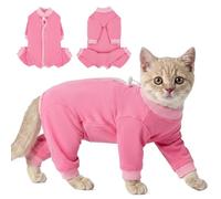 PUMYPOREITY Body para Gatos Post Cirugía, Suave Body Gatos Postoperatorio Hembra Traje De Recuperación, Detiene El Acicalamiento Excesivo Y Cubre Los Puntos De Sutura(Rosa, S)