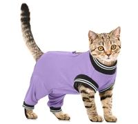 PUMYPOREITY Body Postoperatorio Gato, Traje Quirurgico Gato Body Castracion Gatos Camisa de Recuperación después Cirugía Codera Patas Traseras Corsé de Recuperación Gatos(Morado, M)