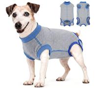 PUMYPOREITY Traje de Recuperación para Perros, Body Quirurgico Traje de Protección para Heridas después de la Cirugía Corsé de Recuperación Abdominal Cono E Collar Alternativo(Gris, S)