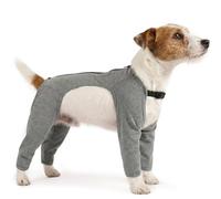 PUMYPOREITY Traje Recuperación para Perros, Body Post Cirugía Hembra Traje Recuperacion Quirurgica Perro Camiseta Prequirurgica con Manga Prevenir Que El Perro Se Lama O Se Muerda La Herida(Gris, S)