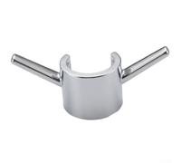 Punch- Gancho de hebilla recta para barra de ducha para tuberías de 24 mm y 25 mm, colgador de ABS plateado para toallas y batas, instalación de herramientas, clip organizador de baño