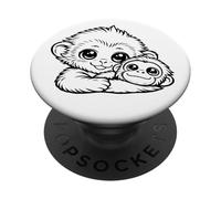Punch Kun Bebé Mono de Nieve Japón Juguete Orangután PopSockets PopGrip Adhesivo