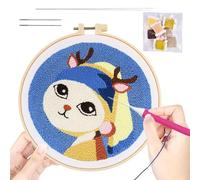 Punch Needle Embroidery Kit, Dibujos animados Pattern Punch Stitching Set for Adults, Complete Embroid Sewing and Knitting Kit, Handmade Craft Accessories for Embroidery Enthusiasts