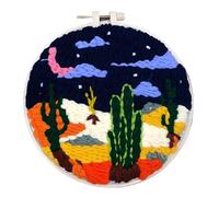 Punch Needle Kit - Juego de agujas de punzonado | Agujas de troquelado de tela, girasol, 30 cm, juego completo de manualidades para troquelado a mano | Juego de hilo, tela y herramientas para regalos