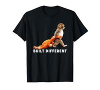 Punch The Monkey Built Different 3 Texto Blanco Camiseta