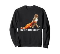 Punch The Monkey Built Different 3 Texto Blanco Sudadera