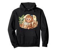 Punch The Monkey Japón Bebiendo café Helado Lindo Kawaii Sudadera con Capucha