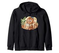 Punch The Monkey Japón Bebiendo café Helado Lindo Kawaii Sudadera con Capucha
