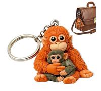 Punch The Monkey - Llavero de peluche con colgante acrílico para mochila, monedero, llave de coche, 1 unidad, Talla única