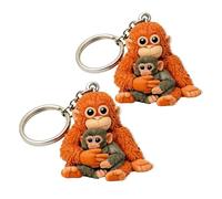 Punch The Monkey - Llavero de peluche con colgante acrílico para mochila, monedero, llave de coche, 2 unidades., Talla única