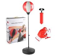 Punching Bag with Gloves Set, Adjustable Height Stand Toy for Kids Over 13 Years Old, PU Material, Fun Home Boxing Training and Exercise