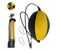 Punching Ball Doble de Piel sintética - de Reflejos de Boxeo con Diadema, Aguja y mosquetones | Bola de Entrenamiento de Velocidad para coordinación -Mano, práctica de MMA, precisión