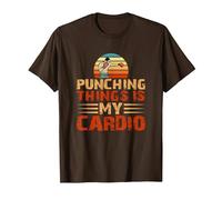 Punching Things Is My Cardio Martial Arts Artes Marciales Camiseta, Hombre, Marrón, L