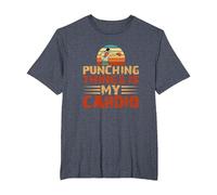 Punching Things Is My Cardio Martial Arts Artes Marciales Camiseta, Hombre Tallas Grandes, Azul Jaspeado, 2X Alto