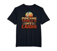 Punching Things Is My Cardio Martial Arts Artes Marciales Camiseta, Hombre Tallas Grandes, Negro, 6X Alto