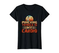 Punching Things Is My Cardio Martial Arts Artes Marciales Camiseta, Mujer, Negro, XL