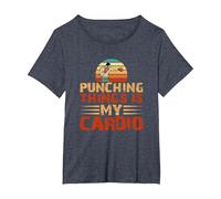 Punching Things Is My Cardio Martial Arts Artes Marciales Camiseta, Mujer Tallas Grandes, Azul Jaspeado, 3XL Grande