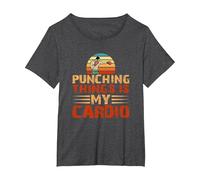 Punching Things Is My Cardio Martial Arts Artes Marciales Camiseta, Mujer Tallas Grandes, Jaspeado Oscuro, 6XL Grande