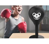 Punchingball Mesa con guantes, bolsa de punching de escritorio, saco de boxeo Funpunch con fuertes ventosas, bomba de aire, para casa y escritorio para aliviar el estrés Tisc (estilo oso boom)