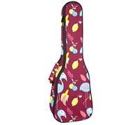 Punchy Pastel Flamingo And Fruits Soprano Ukulele Case Tenor Ukulele Bolsa para adultos Funda de ukelele con correas ajustables Bolsa acolchada impermeable para ukelele