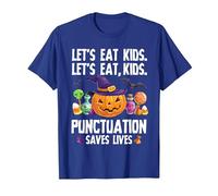 Punctuation Saves Lives Halloween Shirt Funny Teacher Camiseta, Hombre, Azul Real, M