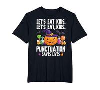 Punctuation Saves Lives Halloween Shirt Funny Teacher Camiseta, Hombre Tallas Grandes, Negro, 3X Alto