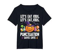 Punctuation Saves Lives Halloween Shirt Funny Teacher Camiseta, Mujer Tallas Grandes, Negro, 2XL Grande