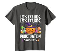 Punctuation Saves Lives Halloween Shirt Funny Teacher Camiseta, Niños, Asfalto, 2 años