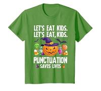 Punctuation Saves Lives Halloween Shirt Funny Teacher Camiseta, Niños, Hierba, 8 años