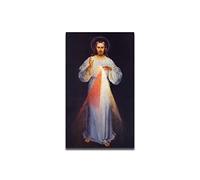 PUNDY Cuadros de arte mural de la religión. Famosa pintura sobre lienzo: Divina Misericordia. Póster cristiano para salón 80x136cm solo lienzo