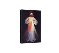 PUNDY Cuadros de arte mural enmarcada por la religión. Famosa pintura sobre lienzo: Divina Misericordia. Póster cristiano para salón 30x51cm marco negro
