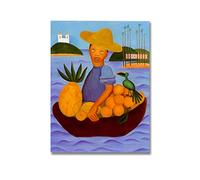 PUNDY Famosas Cuadros murales. Tarsila do Amaral: O Vendedor de Frutas. Impresiones modernistas sobre lienzo. Cuadros de arte mural para sala de estar 50x71cm solo lienzo