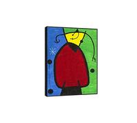 PUNDY Joan Miró Cuadro de arte. Cuadros mundialmente famosas: Amanecer. Reproducción impresa sobre lienzo. Enmarcado Wall Art Decor Impresiones 80x112cm Marco negro
