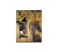 PUNDY Joan Miró Cuadro de arte mural. Pinturas mundialmente famosas: el nacimiento del mundo. Reproducción impresa sobre lienzo. Impresión de decoración de pared 80x104cm solo lienzo