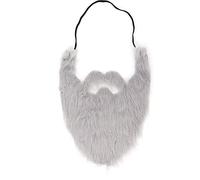 PUNELE Barba Falsa Masculina, Barba Falsa Gris, Liviana y Suave, Banda Elástica, Tela de Felpa, para la Fiesta de Disfraces del Festival, con Aspecto de Cabello