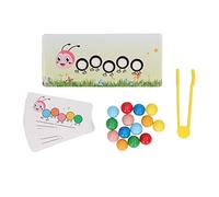 PUNELE Juguete de cuentas de clip de orugas, carcoma de madera, patrón de orugas, perlas de clip para niños, juego de colores a juego