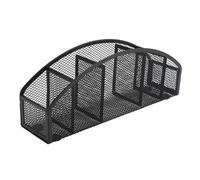 PUNELE Metal Mesh Pen Soporter Organizador de Escritorio 5 Compartimentos Almacenamiento de Papelería con Diseño de Metal Resistente para la Organización Escolar de Ministerio del
