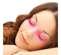 PUNELE Pestañas Postizas LED con Luz para Fiestas, Bares, Discotecas y Halloween. Elegantes, Ligeras y fiables. Kit de Pestañas Postizas Luminosas con Fibra Artificial y Pinzas para el (Rosa)