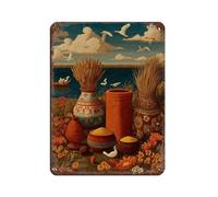 Punjab Símbolos de la cosecha de la pintura, letrero vintage de metal, pub, club, cafetería, bar, decoración de pared del hogar, póster retro 12 x 16 pulgadas (30 x 40 cm)