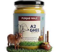 PUNJAB WALE Ghee A2 | Vaca Desi Gir | Método Védico Bilona | Cultivado | Triturado a mano | Hecho en pequeños lotes | Probado en laboratorio | Tarro de vidrio | Alimentado con pasto | Ghee premium y