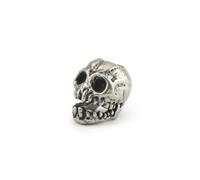 Punk Brass Skull DIY EDC - Cuentas de cuerda para paraguas, cuentas de cuerda de cobre blanco, cuentas de paracord con personalidad (estilo B plateado), latón bronce