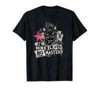 Punk Cat Nine Lives No Masters Mohawk Anarchy Camiseta